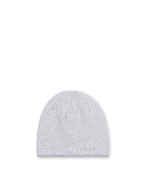 Morbido Cappello In Misto Lana Con Stampa Chevron Grigio