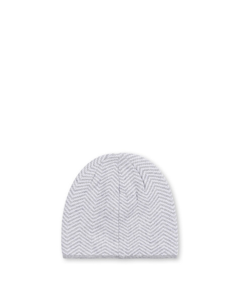 Morbido Cappello In Misto Lana Con Stampa Chevron Grigio
