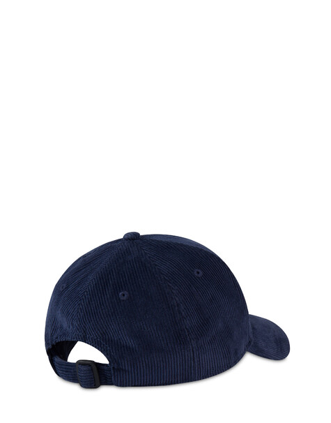 Cappello In Velluto A Coste Blu