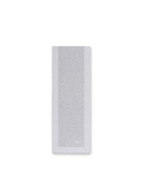 Sciarpa In Misto Lana Con Stampa Chevron Grigio