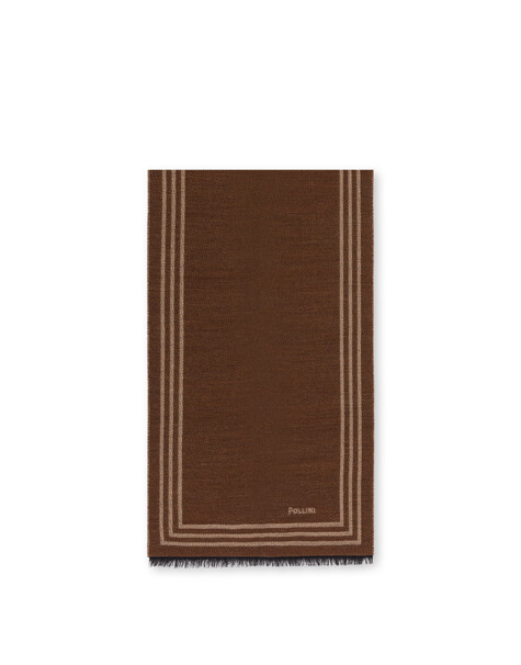 Sciarpa In Misto Lana Double-face Marrone