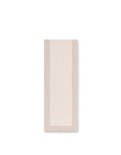 Sciarpa In Misto Lana Con Stampa Chevron Beige