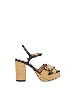 Queen woven straw platform heel sandals Photo 1