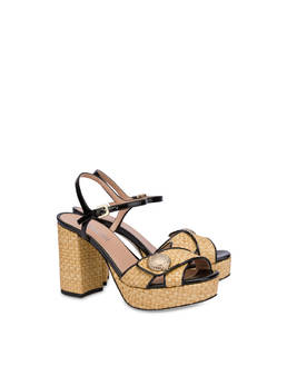 Queen woven straw platform heel sandals Photo 2