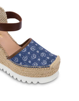 Heritage Denim Jacquard espadrille wedge sandals Photo 4