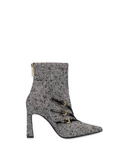 Bi-buckle herringbone fabric boots Photo 1