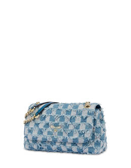 Borsa a spalla in check denim Waltzer Night Photo 2