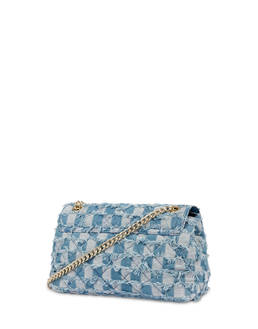 Borsa a spalla in check denim Waltzer Night Photo 3