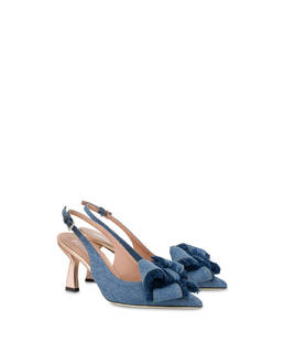 Slingback in denim Ribbon Bow Photo 2