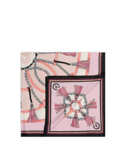 Silk scarf with tassel print Photo 1