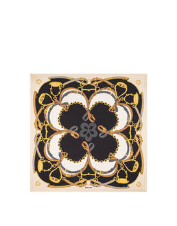 Silk scarf with straps and stirrups print Photo 1