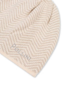 Weiche Mütze aus Wollmischung mit Chevron-Druck Photo 3