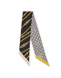 Silk bandana with double decorative print. Photo 1