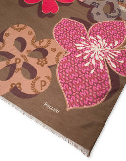 Sciarpa in modal con stampa fiori Photo 3
