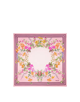 Silk scarf with floral print Photo 1