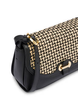 Crossbody Bag Fence aus Kalbsleder und Bast Photo 4