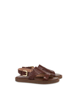 Sandale Flat Como aus Ziegenleder mit Kroko-Optik Photo 2