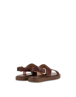 Sandale Flat Como aus Ziegenleder mit Kroko-Optik Photo 3
