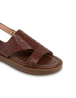 Sandale Flat Como aus Ziegenleder mit Kroko-Optik Photo 4
