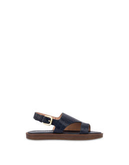Sandale Flat Como aus Ziegenleder mit Kroko-Optik Photo 1