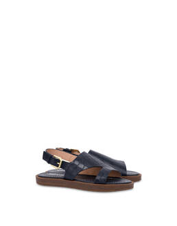Sandale Flat Como aus Ziegenleder mit Kroko-Optik Photo 2