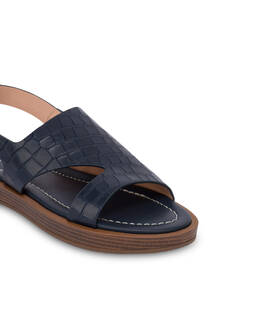 Sandale Flat Como aus Ziegenleder mit Kroko-Optik Photo 4