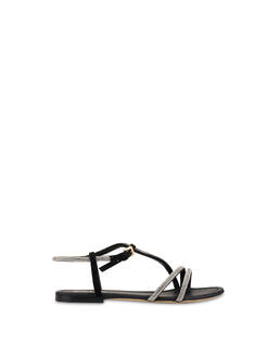 Sandalo Flat Bling Bling in Camoscio Photo 1