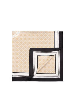 Foulard In Seta Con Stampa geometrica e logo centrale Photo 1