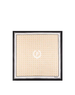 Foulard In Seta Con Stampa geometrica e logo centrale Photo 2