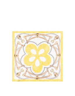 Foulard In Seta Con Stampa Cinghie E Staffe Beige Photo 2