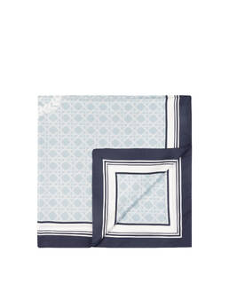 Foulard In Seta Con Stampa geometrica e logo centrale Photo 1