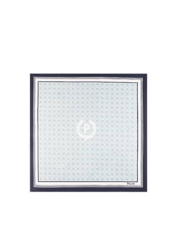 Foulard In Seta Con Stampa geometrica e logo centrale Photo 2