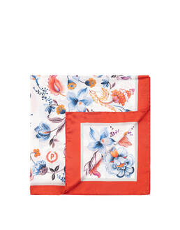 Foulard In Seta Con Stampa floreale su fondo bianco Photo 1