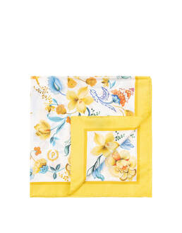 Foulard In Seta Con Stampa floreale su fondo bianco Photo 1