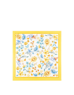 Foulard In Seta Con Stampa floreale su fondo bianco Photo 2