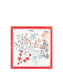 Foulard In Seta Con Stampa di rami di fiori Photo 2