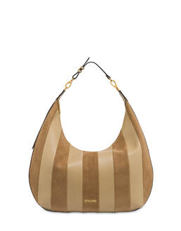 Borsa a spalla Comfy in plain pu e fabric suede Photo 1
