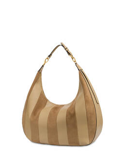 Borsa a spalla Comfy in plain pu e fabric suede Photo 2