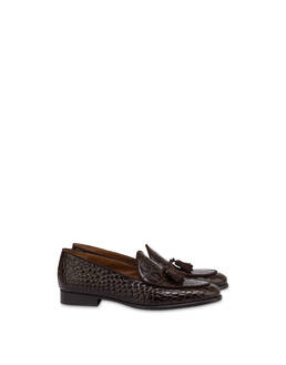 Belgian Shoes Outline aus Kalbsleder mit Krokodildruck und Spaltleder Photo 2