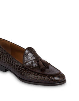 Belgian Shoes Outline aus Kalbsleder mit Krokodildruck und Spaltleder Photo 4